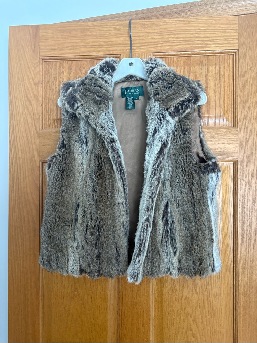 Ralph Lauren Faux Fur Vest - Brown Multitone
